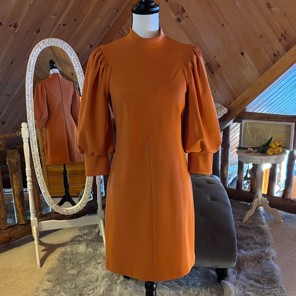 Calvin Klein Orange Long Sleeve Dress